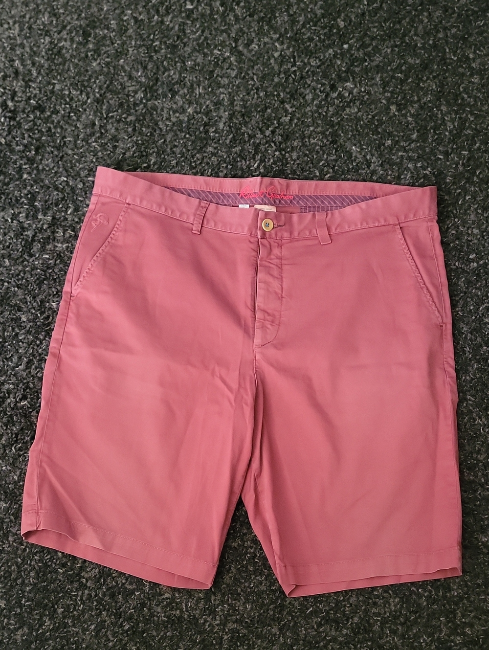 Robert Graham Dusty Rose Flat-Front Chino Shorts